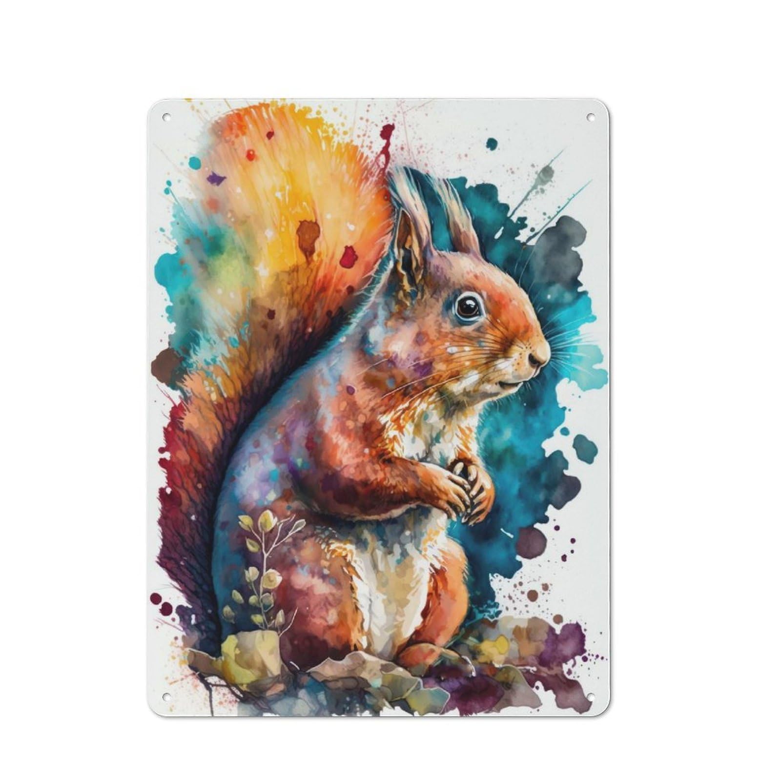 Junmoney Whimsical Squirrel Retro Metal Sign 40X30cm, Home Bar Decor For Pub, Home Bar, Shed Or Man Cave, For Relaxed Wall Styling