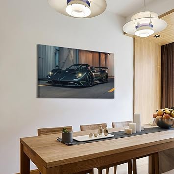 GLMHOK Supercar Poster Huayra BC Racing Car Decorative Painting Canvas Poster 24x36inch(60x90cm)