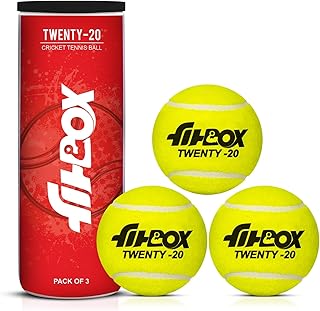 FitBox Sports Blend Tennis Twenty20 Ball (Can of 3) Tennis Ball, Cricket Ball for Street Match Cricket Ball Tennis & Lawn Cricket, Yellow