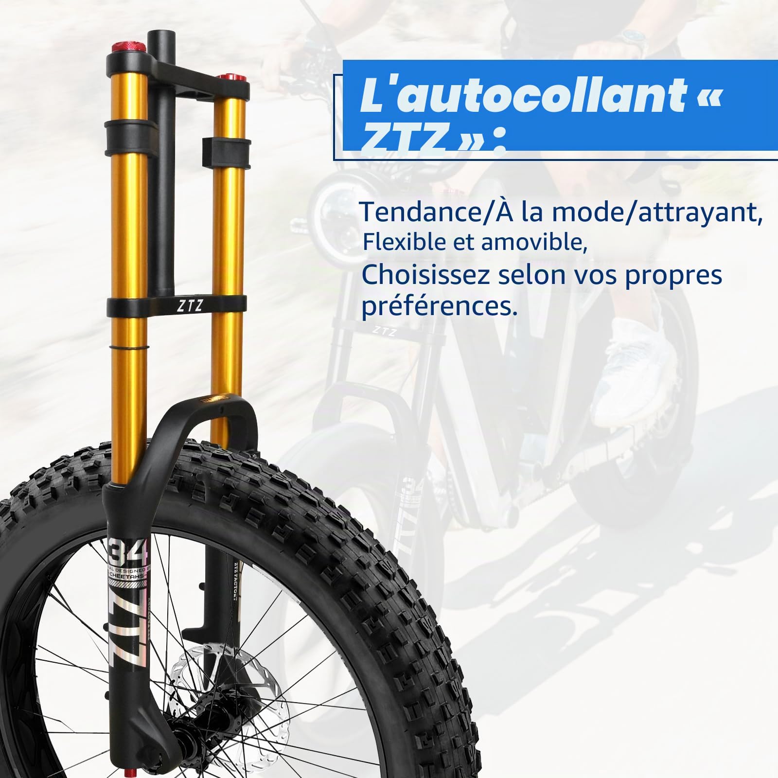 Fourche de Suspension pour vélo de Montagne 20"/26" 4.0 pour VTT Air Double épaule Descente Amortisseur de Rappel VTT QR/AM