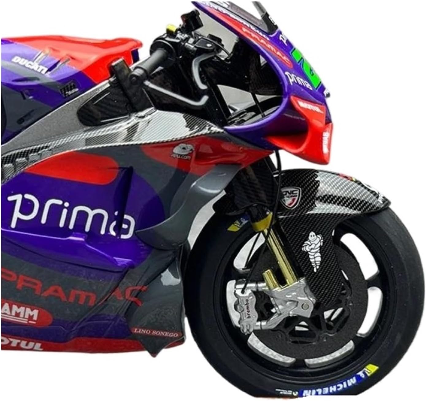 Scale Model 1:12 Scale for Prima Pramac Racing Motorcycle Model Kit No.21 Static Collection Ornaments Collectible Ornaments