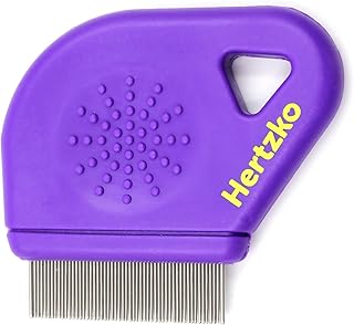 Long Teeth Comb by Hertzko - Closely Spaced Metal Pin for Your Pet’s Coat - 25mm Long Metal Teeth are Great for Long Hair ...