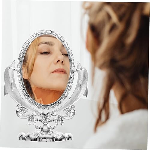 Miniatura 9 de CHILDWEET Espejo para escritorio, espejo de maquillaje, espejo de escritorio, espejo decorativo de mesa, espejo de doble cara