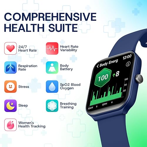 Miniatura 4 de OCTANDRA Inspire VeryFit - Reloj inteligente con respuesta de llamadas con Bluetooth integrado, de 1.95 pulgadas, ritmo cardíaco, saturación de