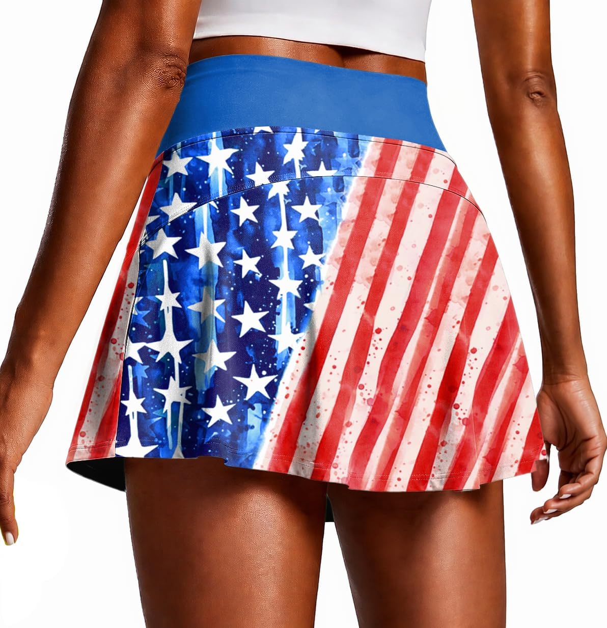 PINSPARK Tennis Skirts for Women High Waisted Golf Skort with Shorts Pocket
