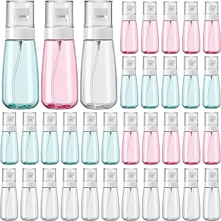 meekoo 45 Pcs Spray Bottles 100 Ml/ 3.4 oz Empty Travel Spray Bottle Mini Leak Proof Fine Mist Spray Bottles Plastic Refillable Spray Bottle for Cosmetic Hair and Face Perfume, 3 Colors