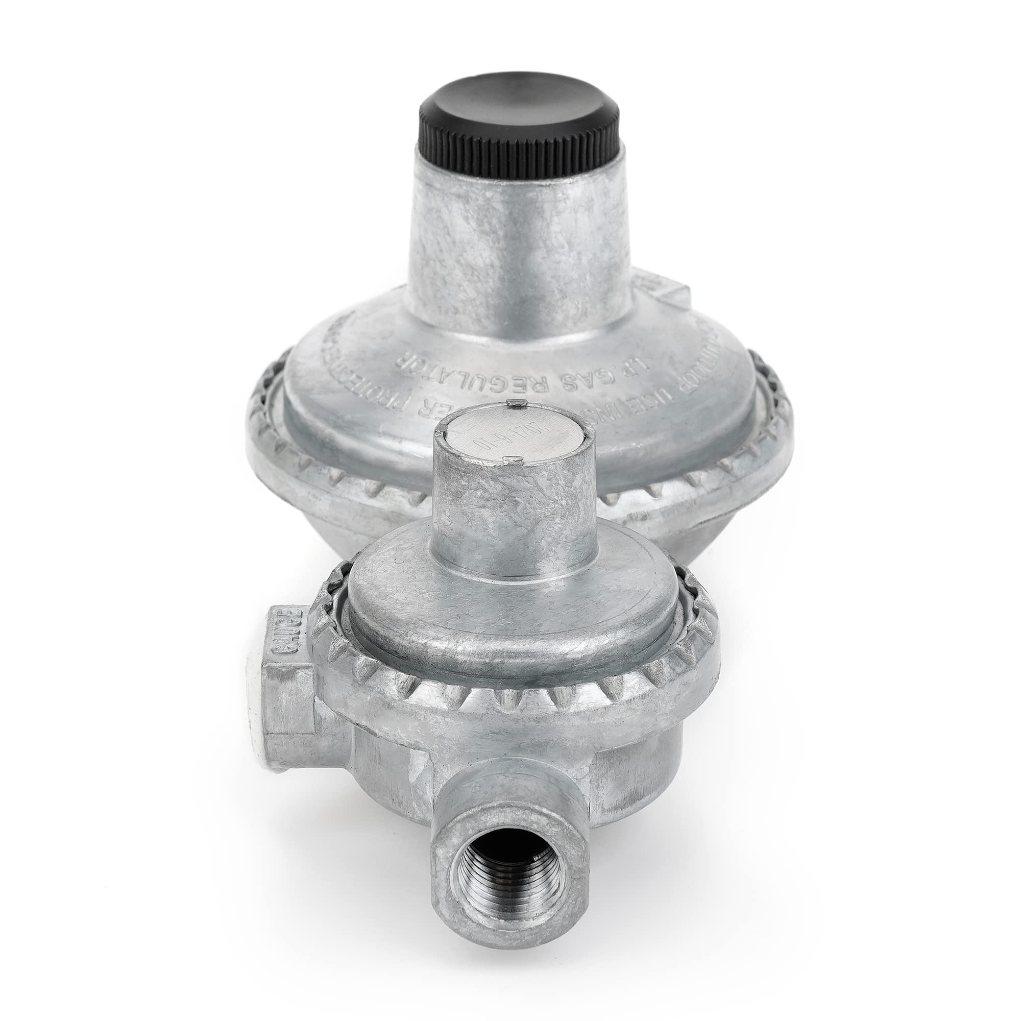 Stanbroil Pionowy dwustopniowy regulator propanu z żeńskim wylotem NPT 3/20.3 cm i żeńskim wlotem NPT 1/10.2 cm do zbiornika propanu