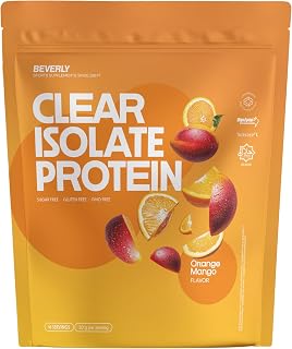 Beverly Clear Isolate Protein | Proteína de aislado de suero clear whey | 500 g | 25 g proteína por ración | Afrutada, Refrescante (Naranja Mango)