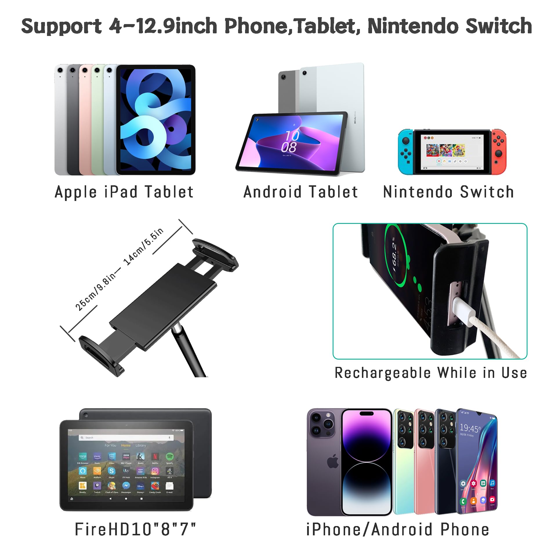 Smatree Supporto A Morsetto Per Tablet Con Supporto A Treppiede - 5
