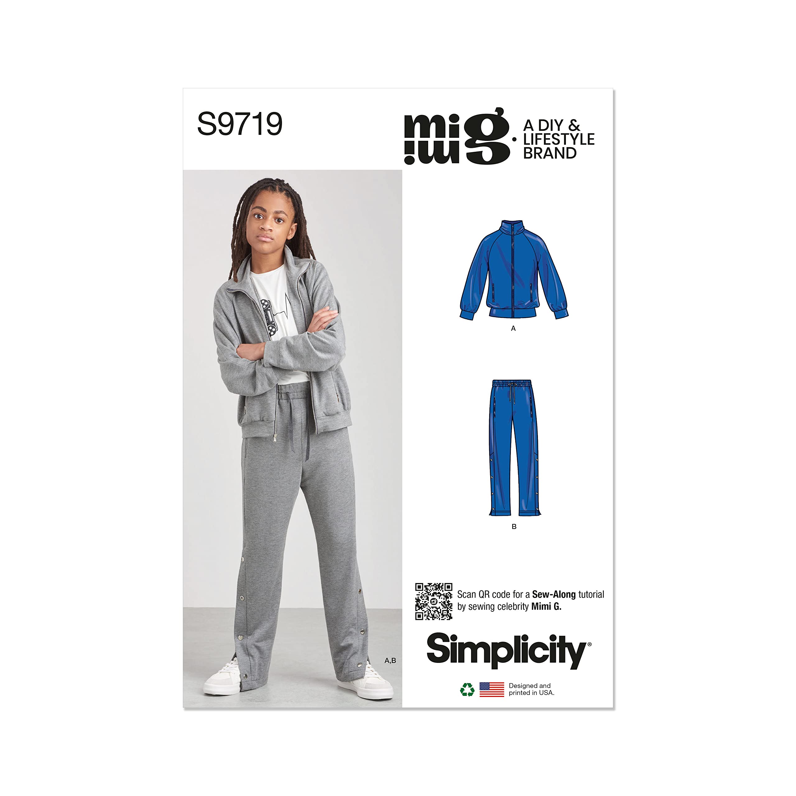 Patron Simplicity SS9719A pour coudre un ensemble de rentrée veste et pantalon en tricot