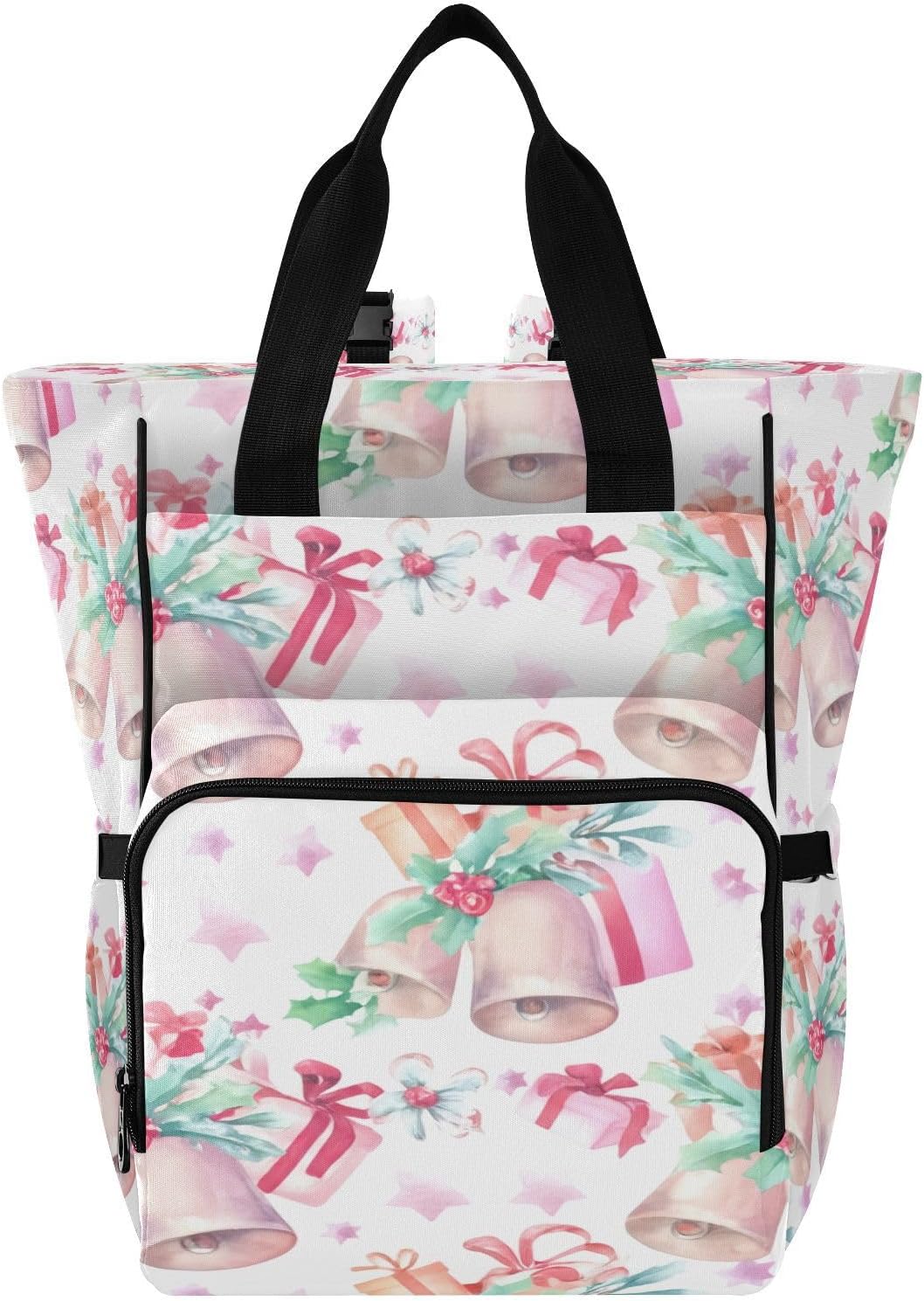 Christmas Bells Diaper Bag Backpack Large Capacity Baby Bags Multi Function Travel Backpack Waterproof Changing Bags