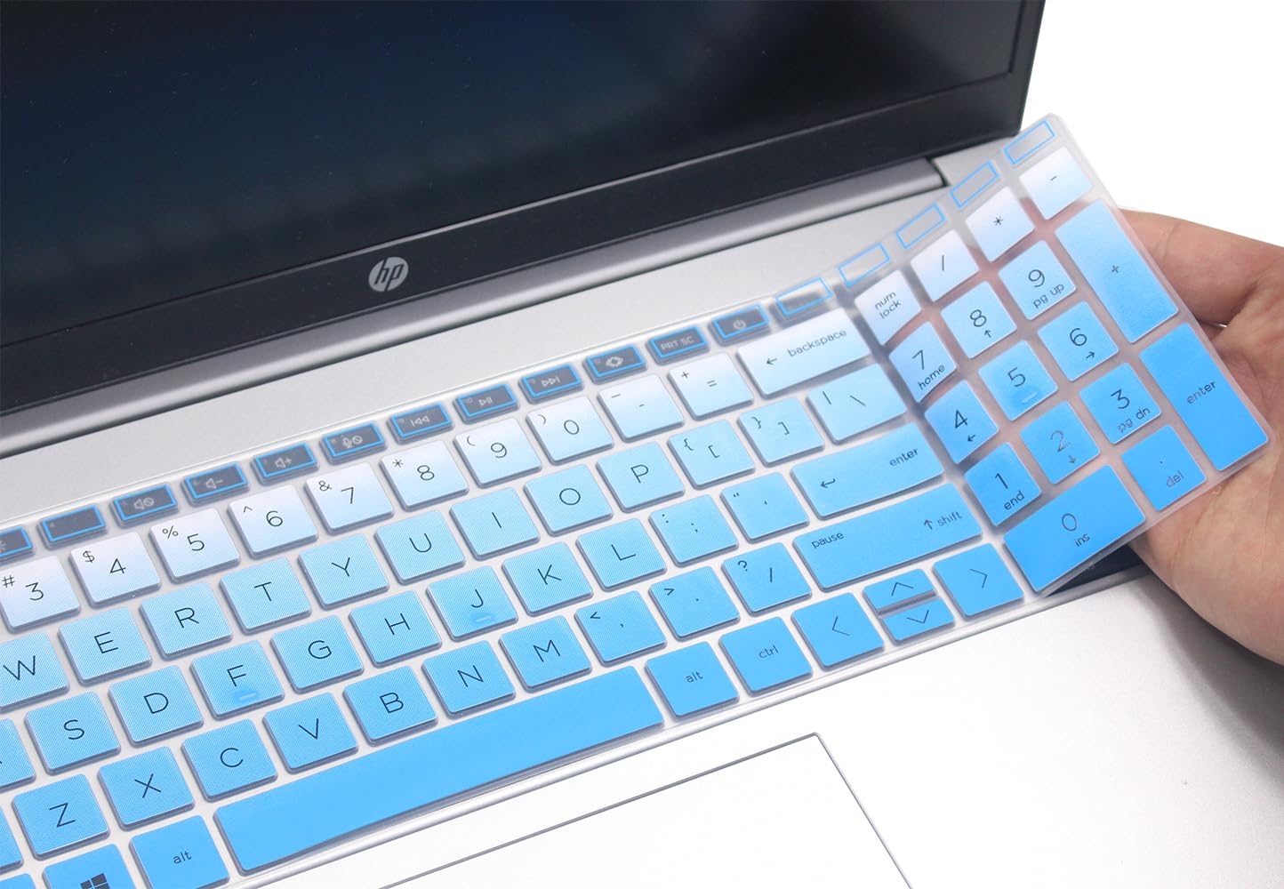 Keyboard Skin Compatible for HP Laptop 15t 15z 17t 17z 15-fc 15-fd 15-eg/-er/eh 17-cn/cp Series 15-er1000 15-er1047nr 17-cn2063cl 17-cn2165cl 17-cn3097nr 17z-cp200/cp300 17-cp0700dx (Ombre Blue)