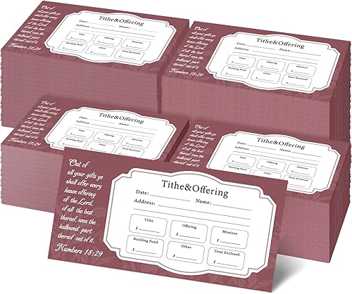 Woanger 1000 Sobres de Ofrenda de Iglesia para Diezmos y Donaciones - Tamaño Factura - Sobres para Cheques, Efectivo para Diezmos y Ofrendas (Simple)