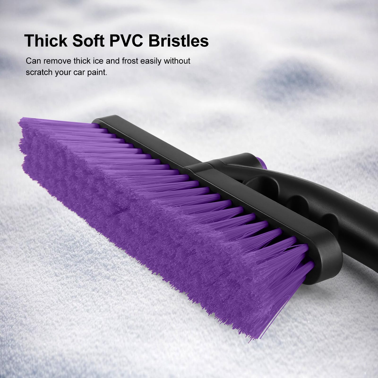Odoland Ensemble de Grattoirs à Neige Détachable et Rétractable pour Auto, 2 en 1 Grattoirs à Glace et Brosse à Neige Pivotante à 360°, Extensible de 66cm à 84cm, Outil de Déneigement pour Voiture