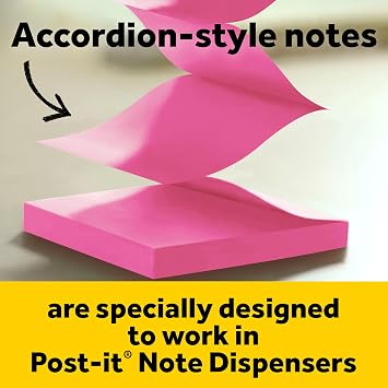 Post-it Dispenser, Sticky Note Holder, White Cat Design, Includes 45 Pop-Up Sheets of 3 in x 3 in Pink, Sticky Notes Holder for Desk, Classroom or Office Supplies