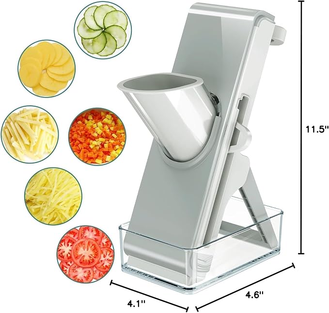Mandolina con cortador ajustable de acero inoxidable miniatura 2