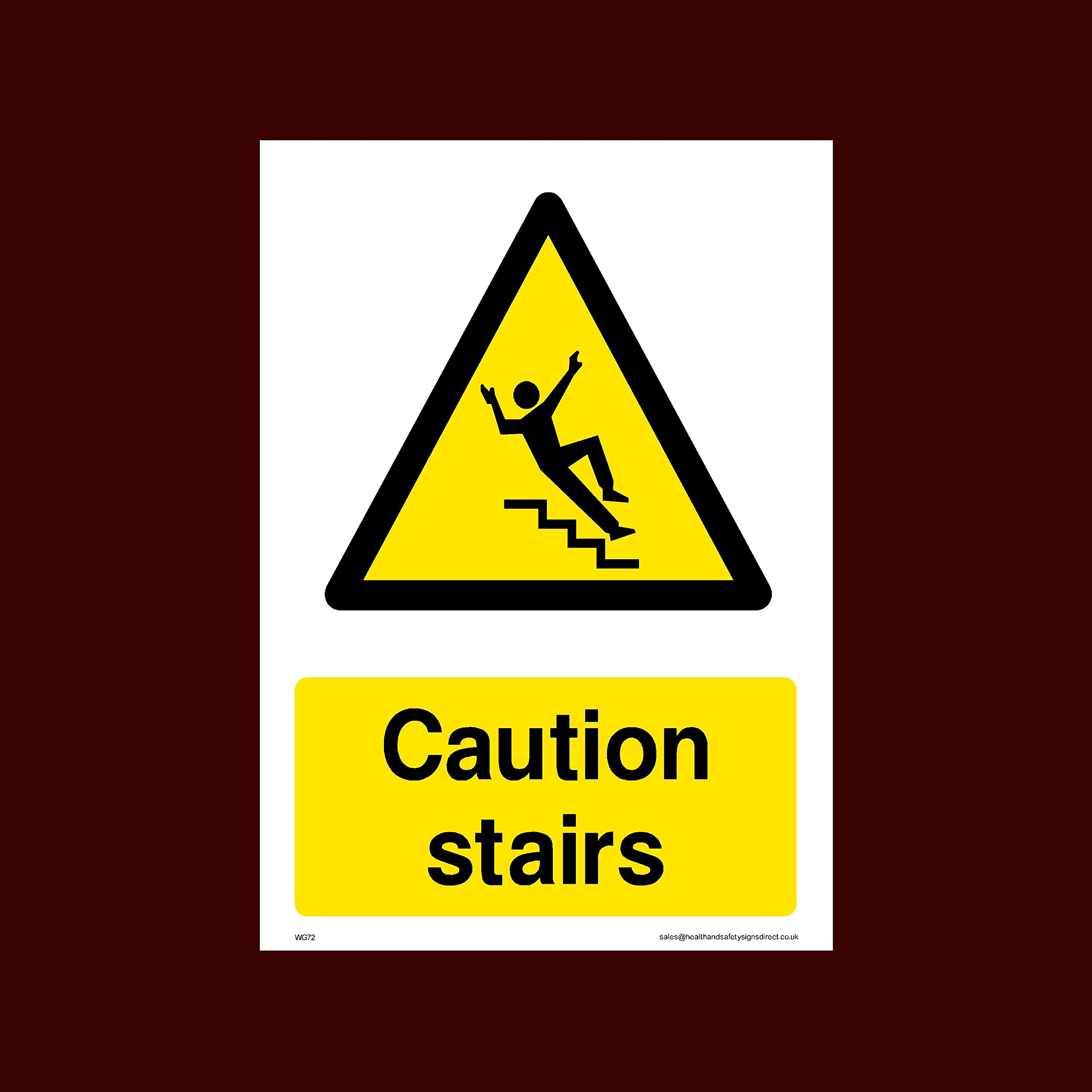 USSP&S Caution Stairs Sticker/Self Adhesive Sign (WG72) - Men Working, Very Hot Water, Mind Head, Mind Step, Water, Hot, Vehicles, Fragile Roof
