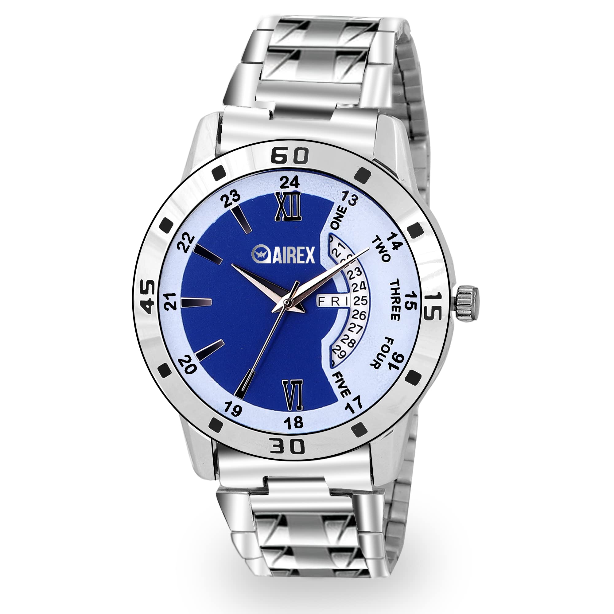 AIREX Blue and White Day and Date Function Dial Chain Strap Analog Watch - for Men Air DD Chain 1 Analog Watch - for Men Design-2 (B0BR1N2C1X) Amazon Price History, Amazon Price Tracker