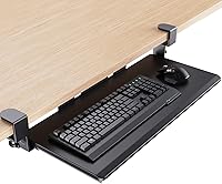 Vista 1 de HUANUO Keyboard Tray Under Desk, Pull Out Keyboard Tray with C Clamp Mount, 26.5″ W x 11.8″ D Slide Out Computer Keyboard Drawer Mouse Tray for