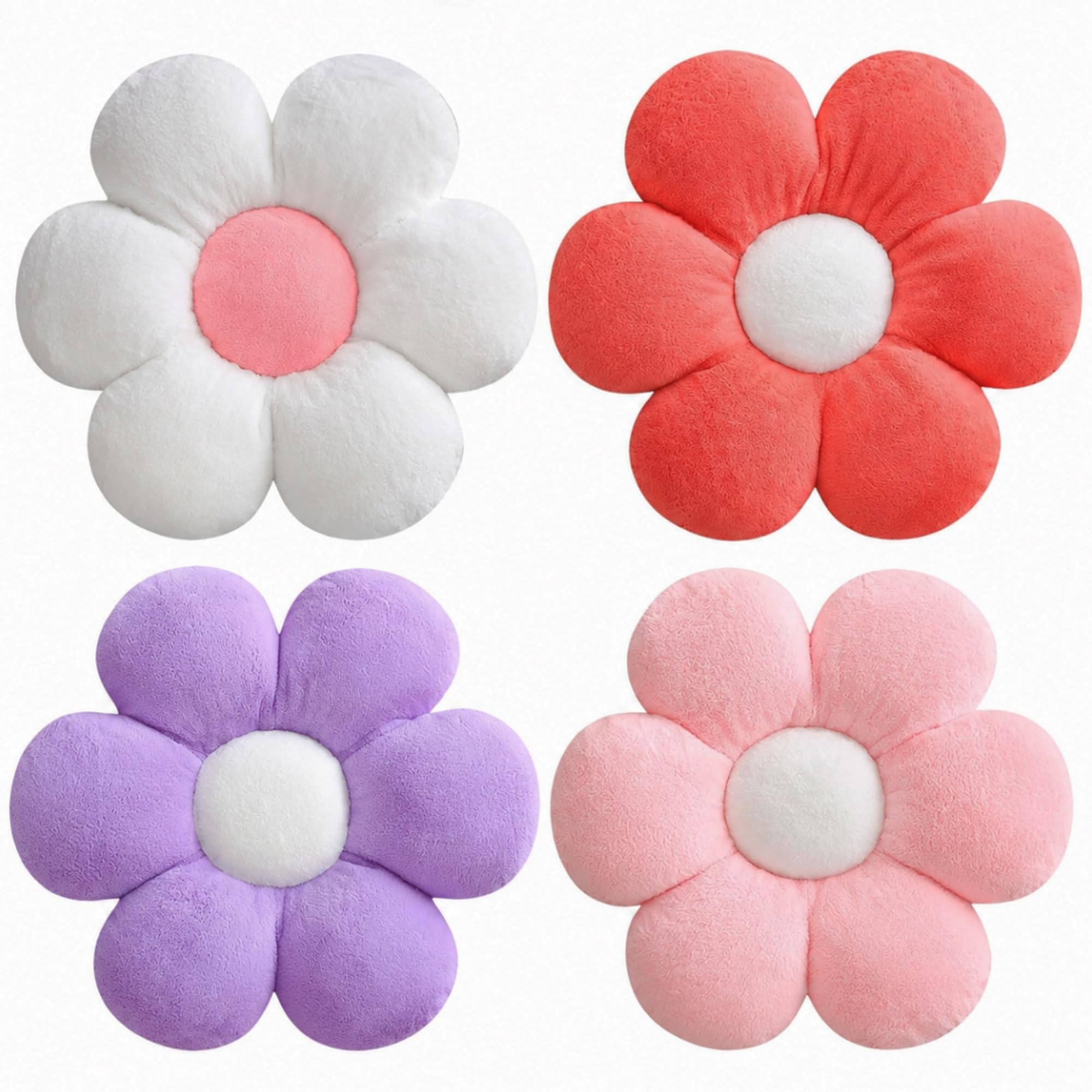 CANGHI 4PCS Flower Pillow, Decorative Throw, Daisy Pillow 15.7"