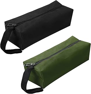 2 Packs Canvas Zipper Small Tool Bag, Multi-Purpose Small Zipper Tool Pouch, Tote Bags Organizer Storage Bag for Men, Screwdriver Tool Bag Set