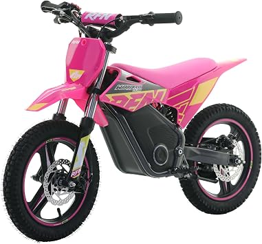 Electric Dirt Bike RFN Warrior SX E500 Pink and Yellow Kids Off Road Motorbike
