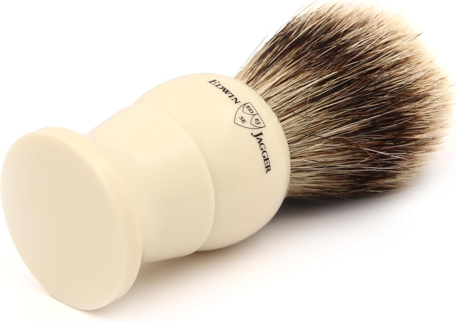 Edwin Jagger 3EJ287 Large Super Badger Shaving Brush, Imitation Ivory for use with Shaving Cream or Soap for Men