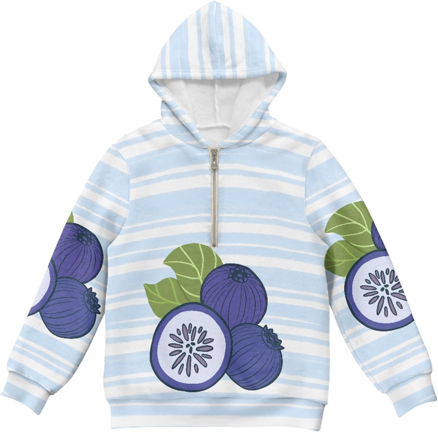 Hawapod Comfy Hoodie For Girl Print Daily Oversized Pullover Sweatshirts Long Sleeves Half Zip Hoodies With Pockets