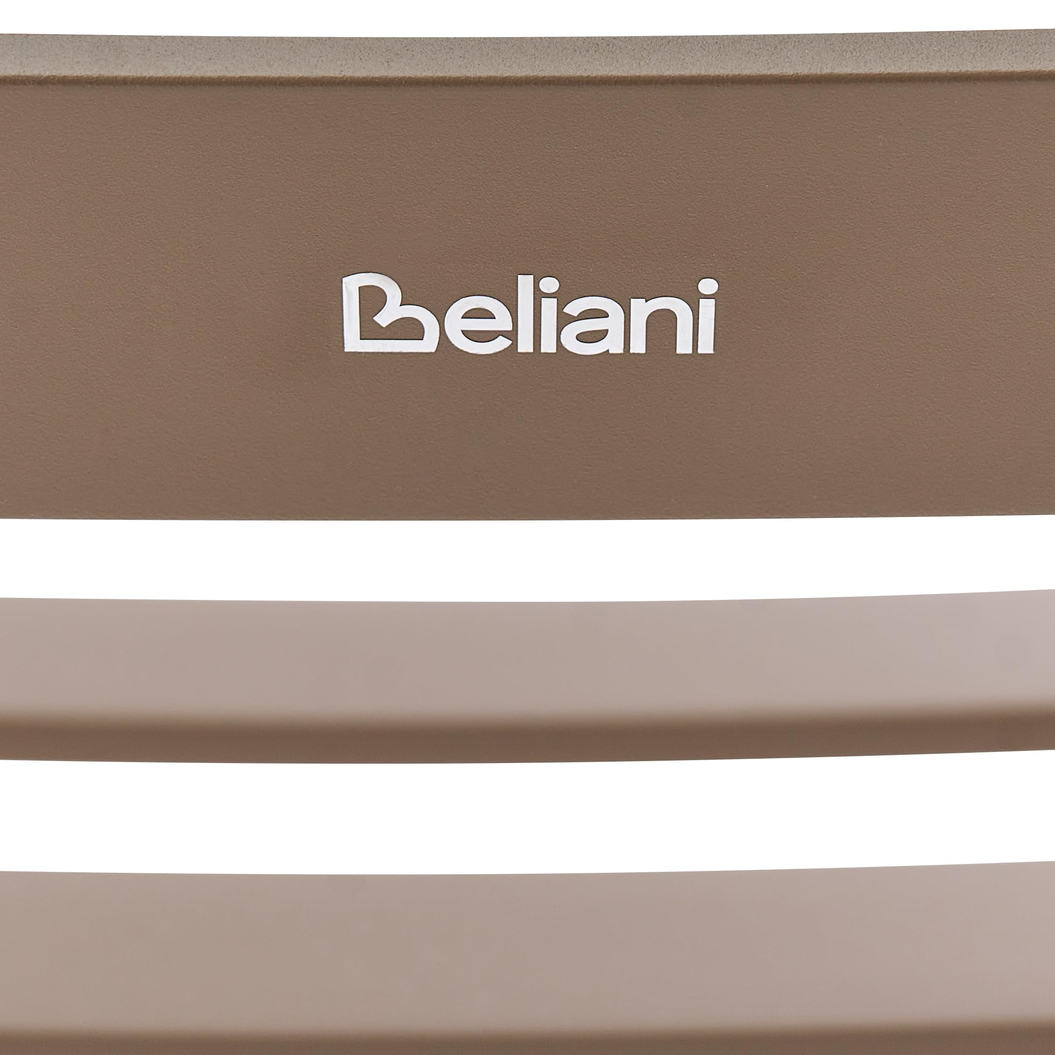 Beliani Sedia a dondolo da giardino moderna in metallo Design a doghe per esterni Alluminio Tortora