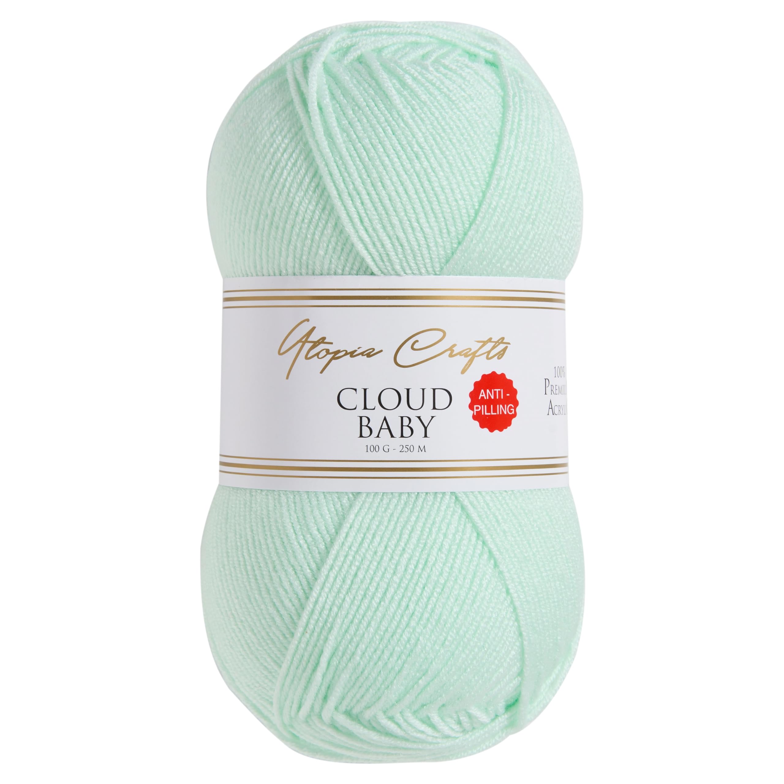 Utopia Crafts Cloud Baby Anti-Pilling Hypoallergenic Soft Acrylic DK Yarn for Knitting and Crochet 100g (Baby Mint)