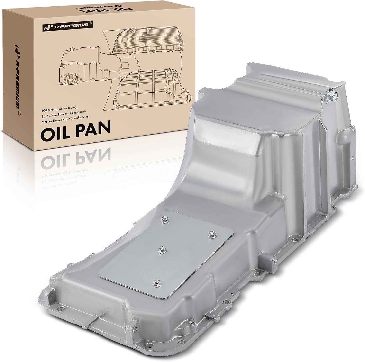 A-Premium Rear Sump 12619776 Engine Oil Pan Compatible with Chevy Silverado 1500 2500 HD, Tahoe, Suburban, Express & GMC Sierra 3500 HD, Yukon & Cadillac Escalade, LS1 LS2 LS3 LS6 LQ4 LY6 L92