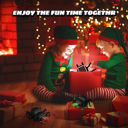 Miniatura 2 de VRG Araña de control remoto de broma, juguetes de Halloween para edades de 3, 4, 5, 6, 7, 8, araña, realista, trepadora, con luz LED, juguetes