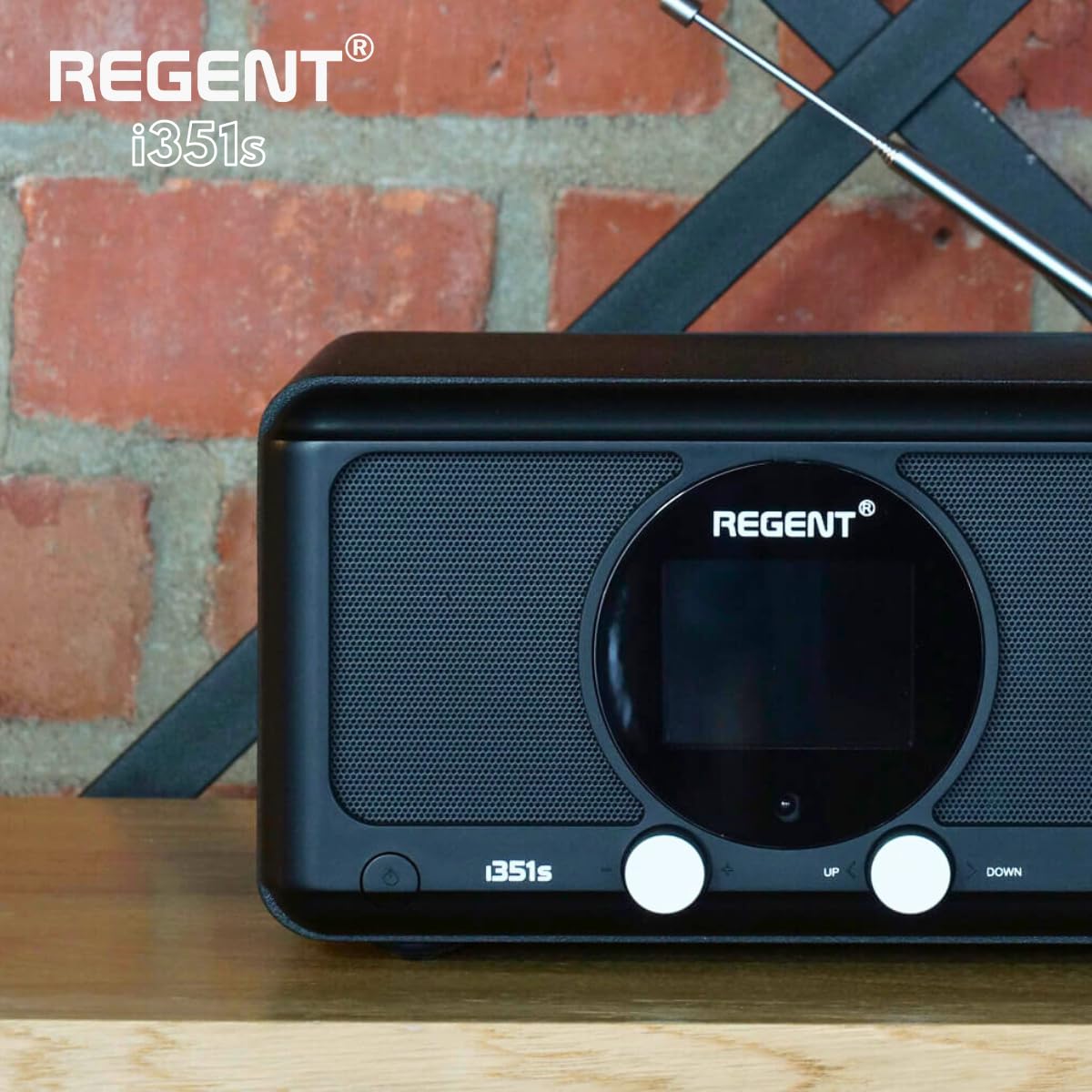 REGENT i351s Głośnik Spotify Connect DAB+ WI-FI Radio internetowe Hi-Fi Bluetooth FM 20, podwójny alarm, aplikacja do zdalnego sterowania, unikalny nadajnik Bluetooth Two Way BT (Czarny)