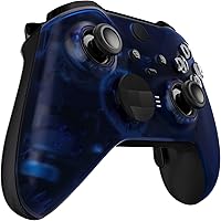Vista 8 de eXtremeRate Cubierta de repuesto azul transparente para Xbox One Elite Controller Series 2 (modelo 1797), carcasa frontal personalizada y anillos