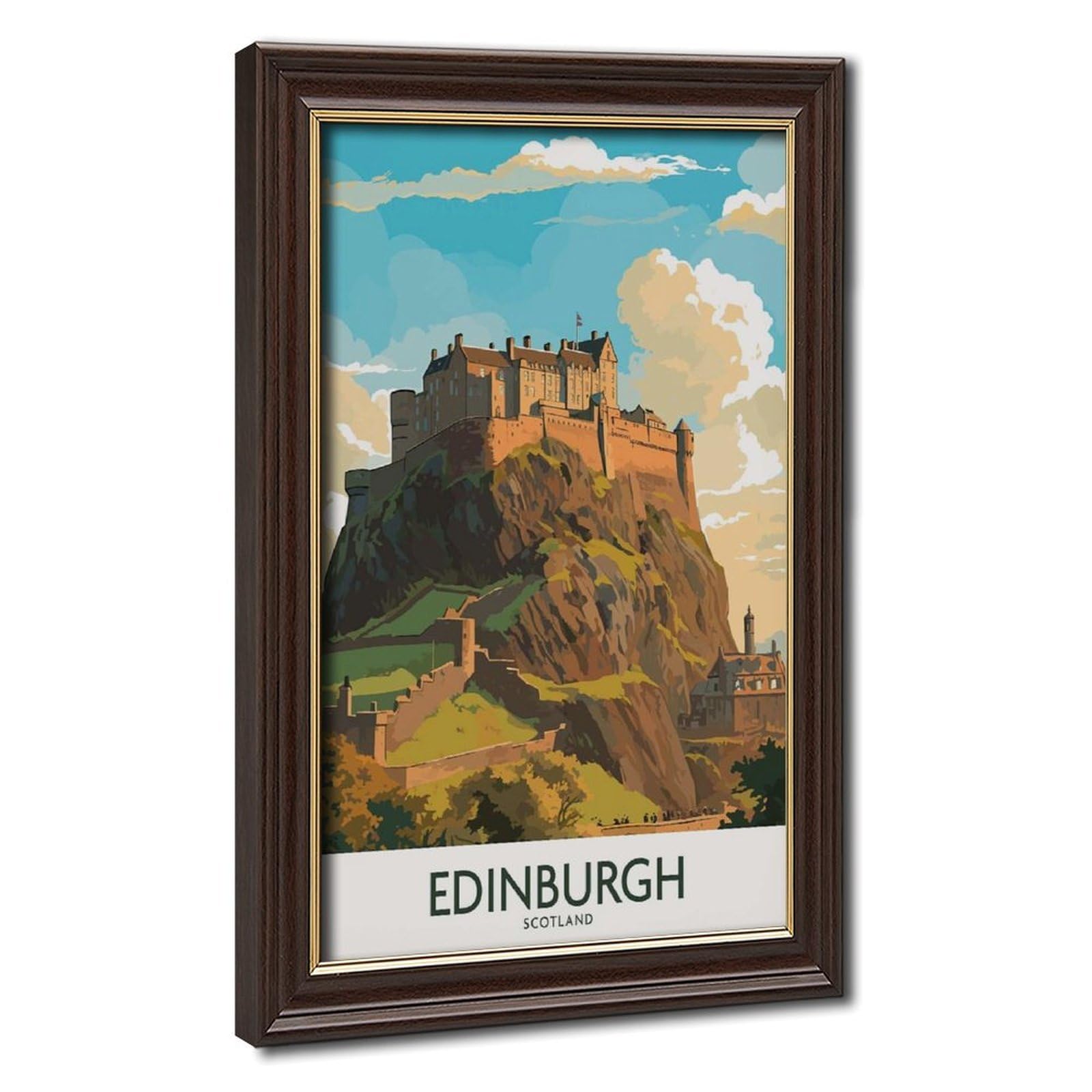 Bareronor Mokume Gane Frame-Style Edinburgh Canvas Poster For Living Room Decor Gift