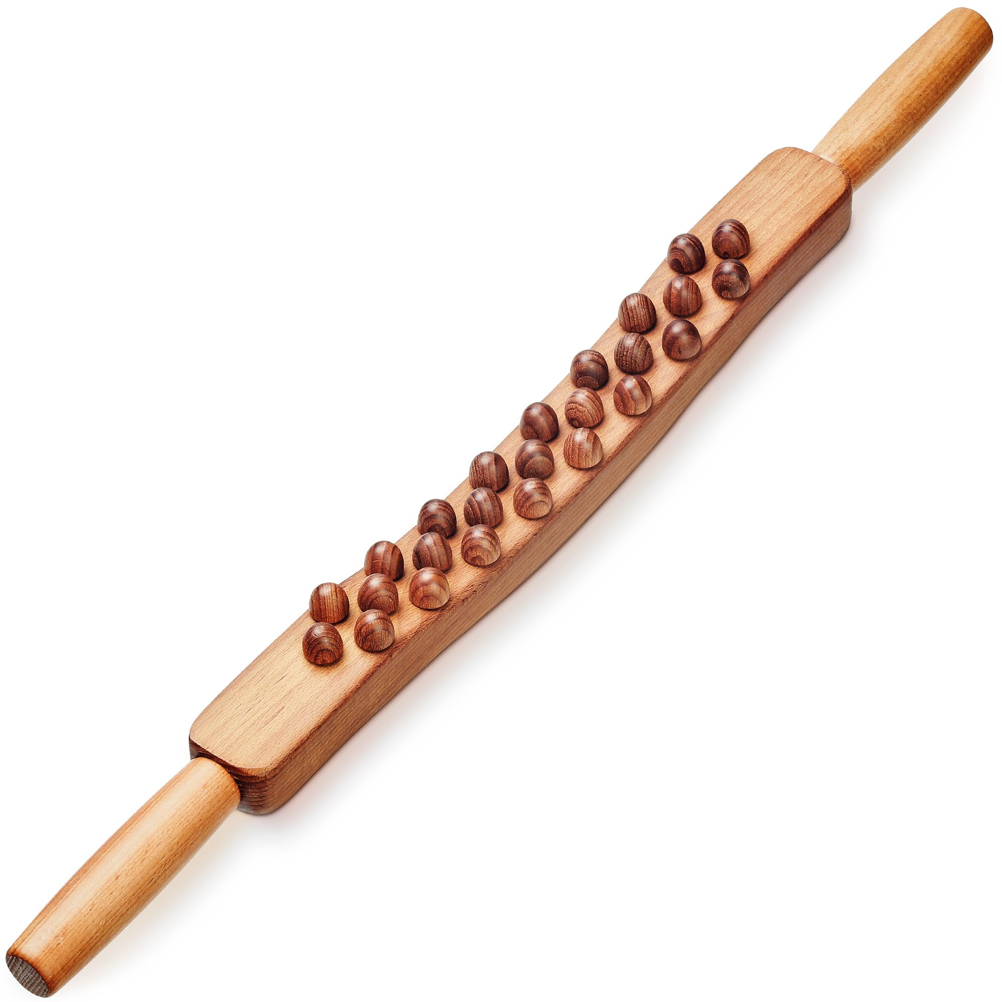 Cozlow Guasha Wood Stick Massage Tool - Premium Wooden Massager w/ 25 Massage Beads for Body Sculpting, Fascia Release & Lymphatic Drainage - Deep Tissue Massage Therapy for Ultimate Pain Relief