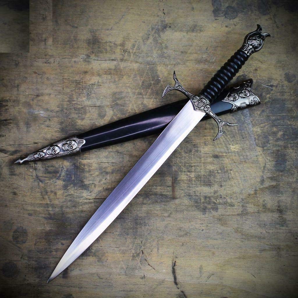 New DEMON SKULL BONES MEDIEVAL TRIBAL FANTASY DAGGER historical Short Sword Knight- Great For Fun And Practical Use