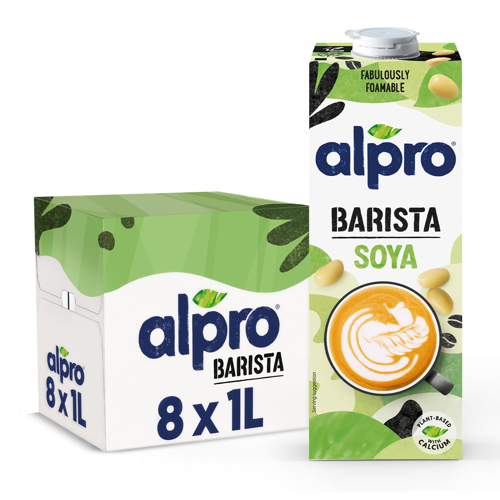 Alpro Bebida Vegetal de Soja Barista - Pack de 8 x 1L en oferta en Amazon