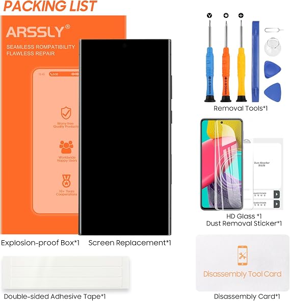 OLED for Samsung Galaxy S23 Ultra 5G Screen Replacement - for Samsung S23 Ultra LCD Display for Galaxy S23 Ultra LCD Digitizer Touchscreen Glass Panel Assembly with Frame SM-S918 SM-S918U (Black)
