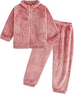 Toddler Baby Girl Outfits Unisex Kids Fleece Winter Zipper Long Sleeve Tops with Pants Sweatshirt Pajamas Tracksuit Sets for 1-5 Years