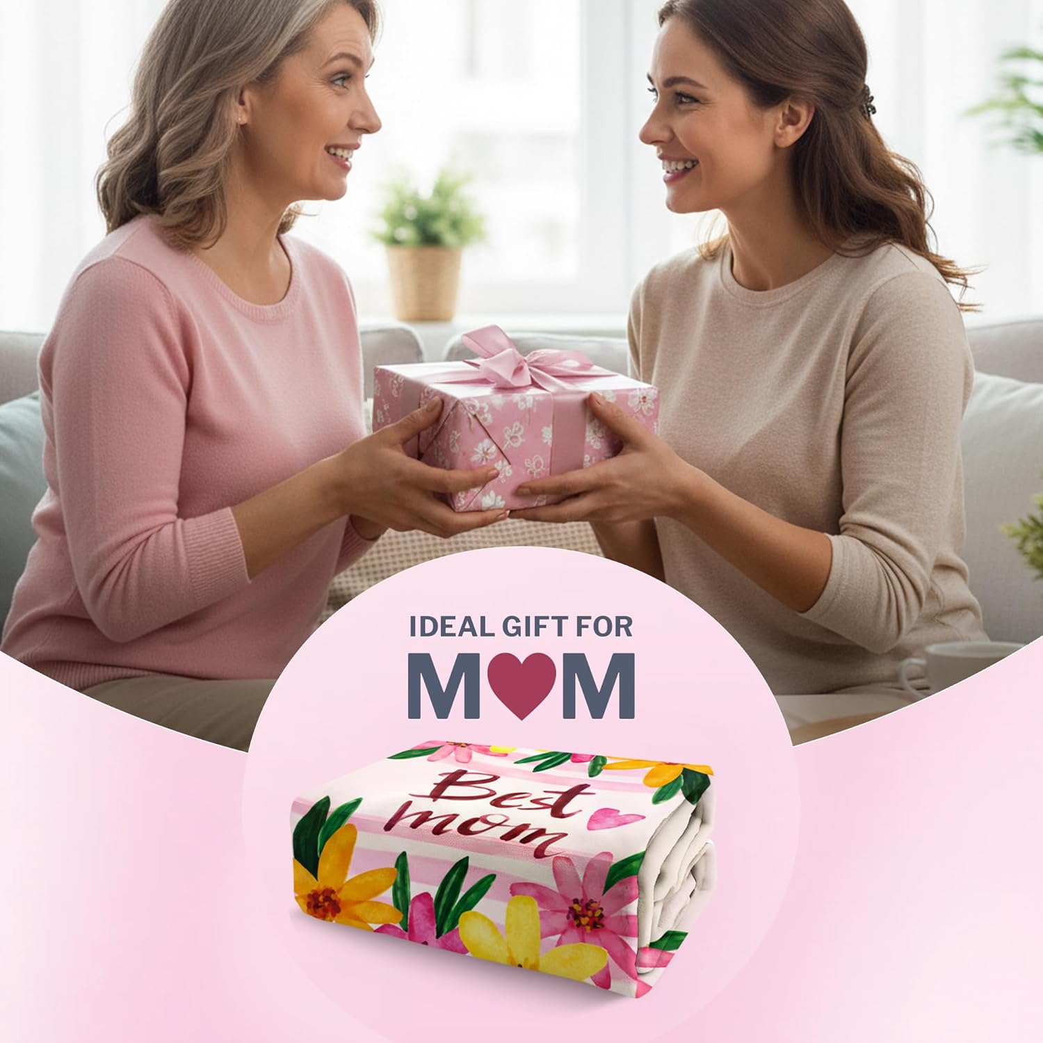 Mom Blanket 50"x60" in Gift Ready Packaging | Cozy Dyed Fleece Throw Blanket by FiloEstilo - Best Mom Ever Gift for Couch or Bed | Special Present from Daughter or Son - Image 5