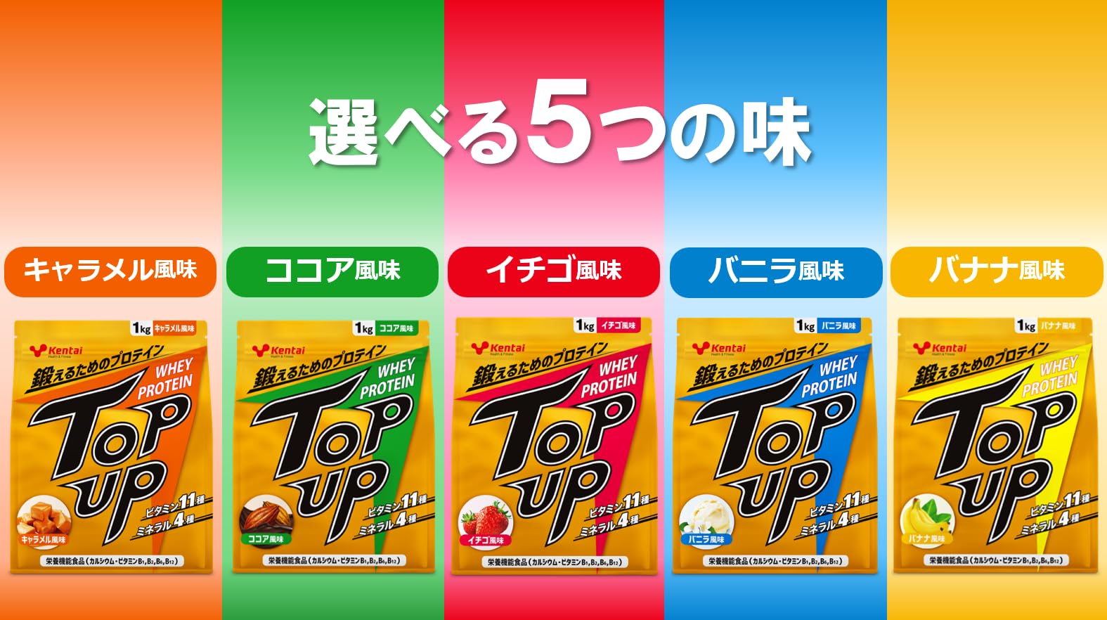 Amazon.co.jp: Kentai ケンタイ TOP UP ホエイプロテイン バニラ 1kg 