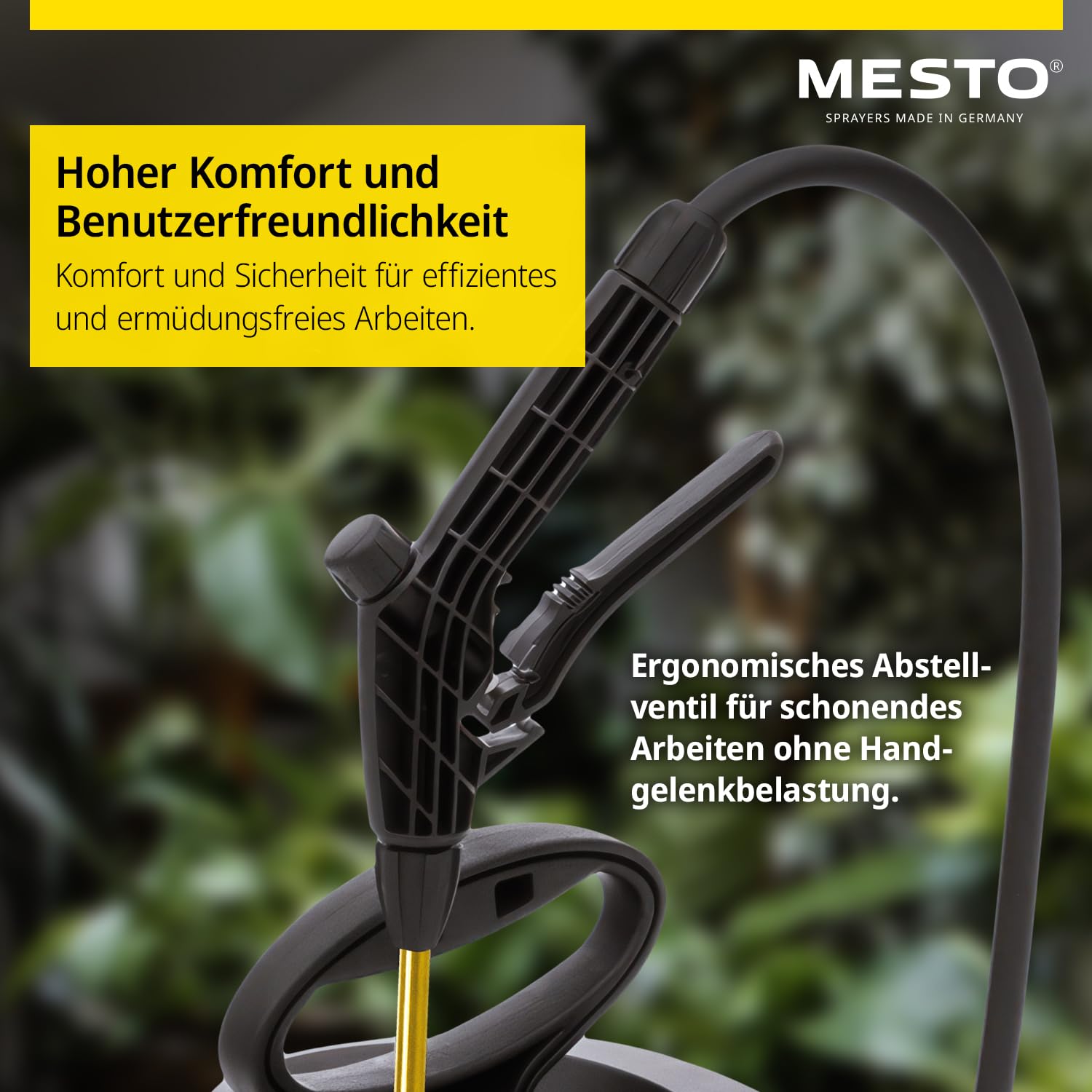 Mesto FLORI M Drucksprühgerät 5L SET inkl. Spritzschirm rund | Drucksprüher 3 Bar | Sprühflasche für Haus & Garten | Pumpsprühflasche für Pflanzen | Unkrautvernichter & Pflanzenschutz