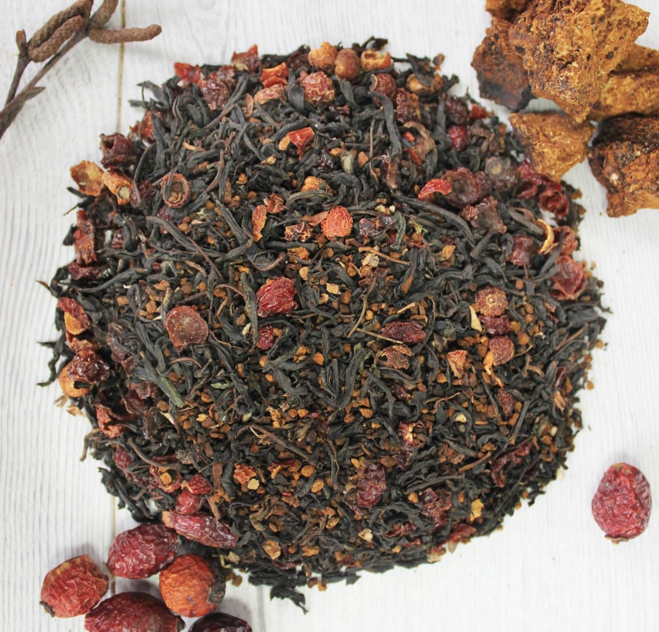 Imported Russian Birch Chaga Tea Drink with Rosehip & Ivan Tea "Wild Power" Filter Bags, 100 * 1.5g/ 5.29oz