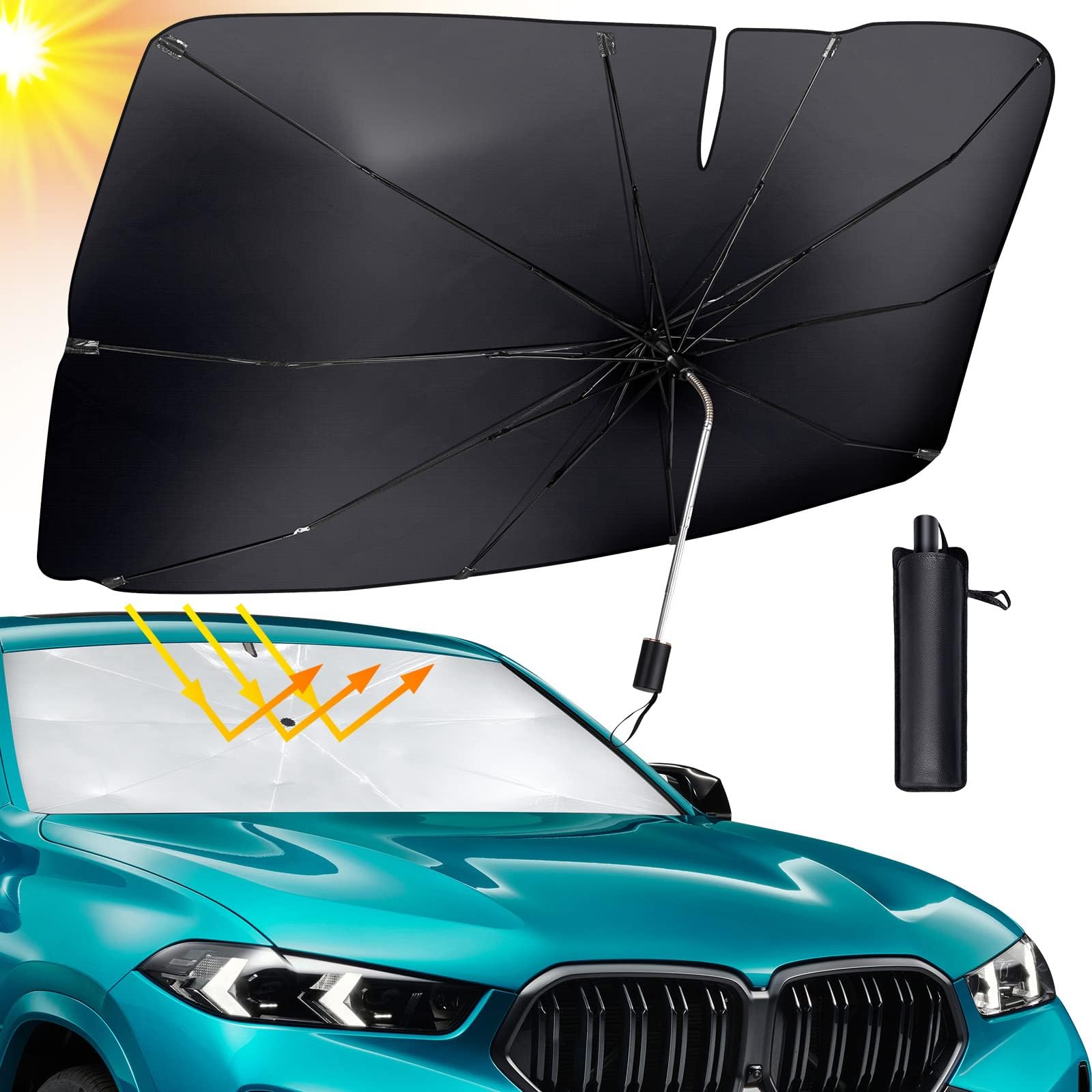 helloleiboo Car Windshield Sun Shade UV Rays and Heat Sun Visor