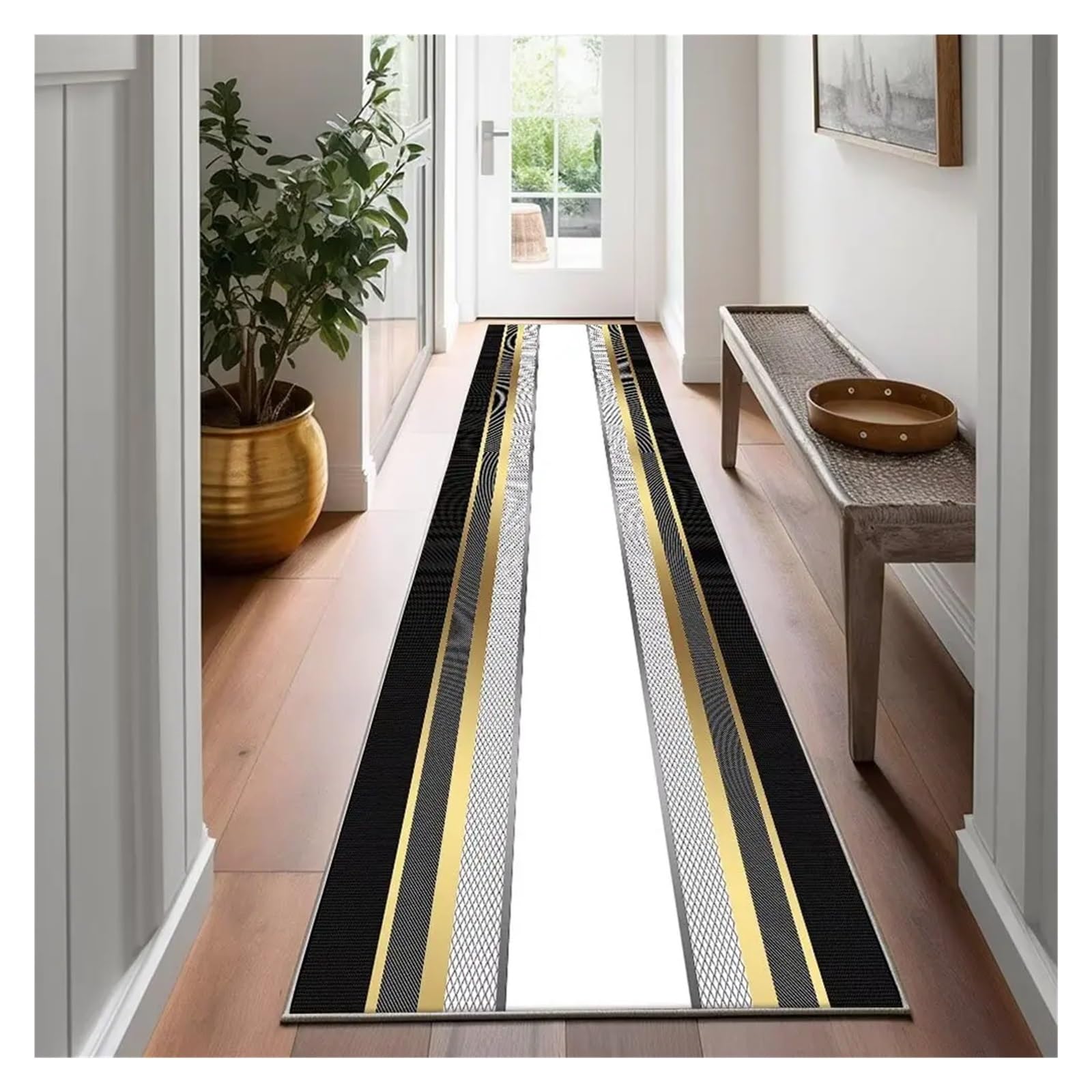 Tapis de couloir long luxe 120x400 cm antidérapant coloris 05