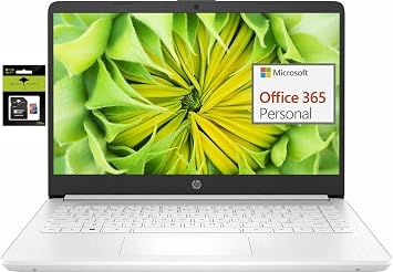 HP 14 Premium HD Portable Laptop Computer Students Business, Quad-Core Intel Celeron Processor, 16GB RAM, 320GB Storage64GB eMMC+256GB Ghost Manta SD Card, 1 Year Office 365, HDMI, Win 11