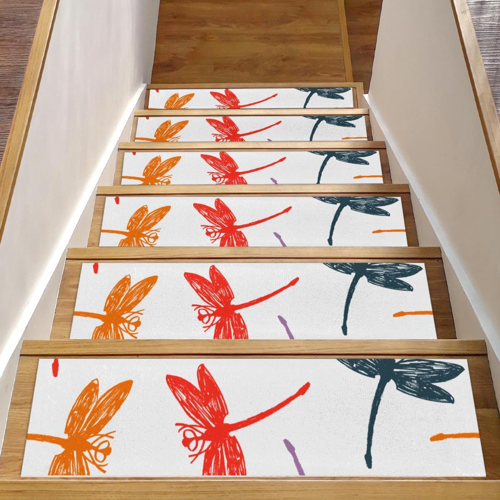 Alfombras para escaleras de diseño dibujado a mano peldaños autoadhesivos