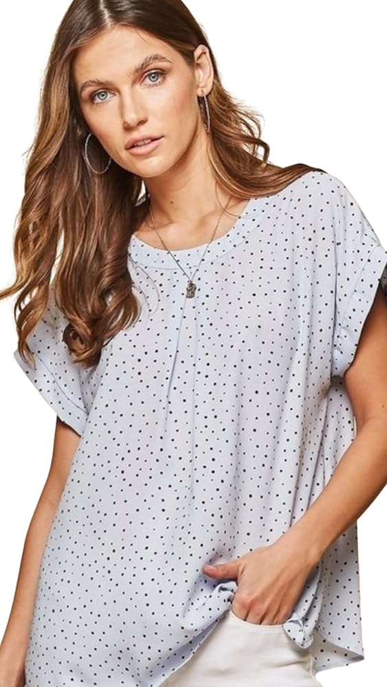 Light blue polka dot blouse Clearance