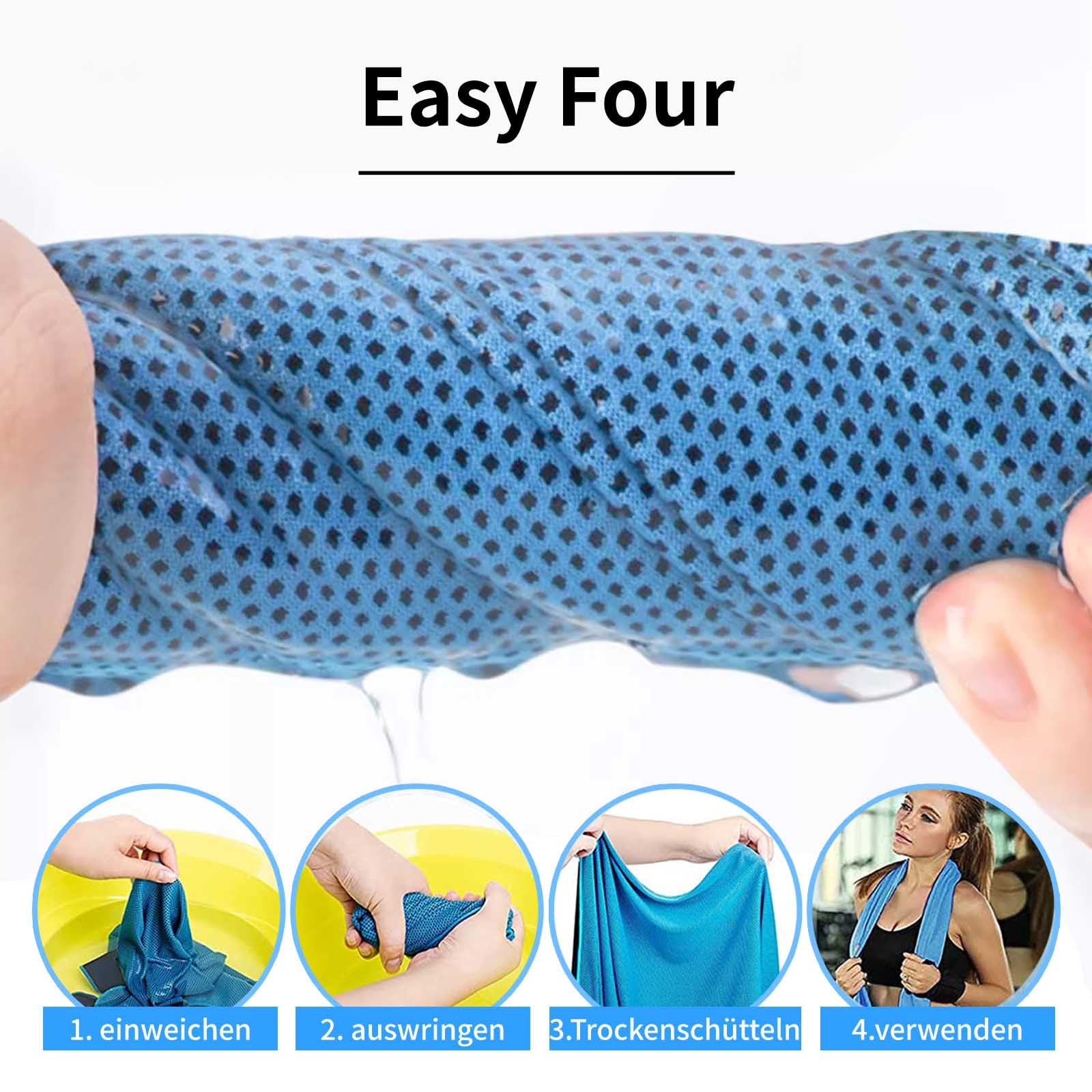 Confezione da 4 asciugamani di raffreddamento da 30 x 100 cm, per yoga, sport, campeggio, viaggi, golf, raffreddamento, collo, uomini (mix 7